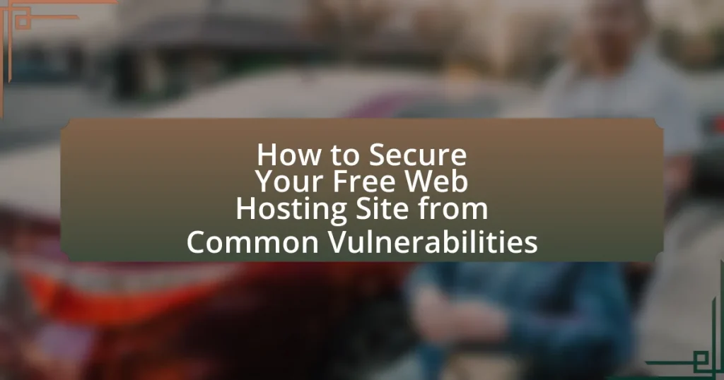 How to Secure Your Free Web Hosting Site from Common Vulnerabilities