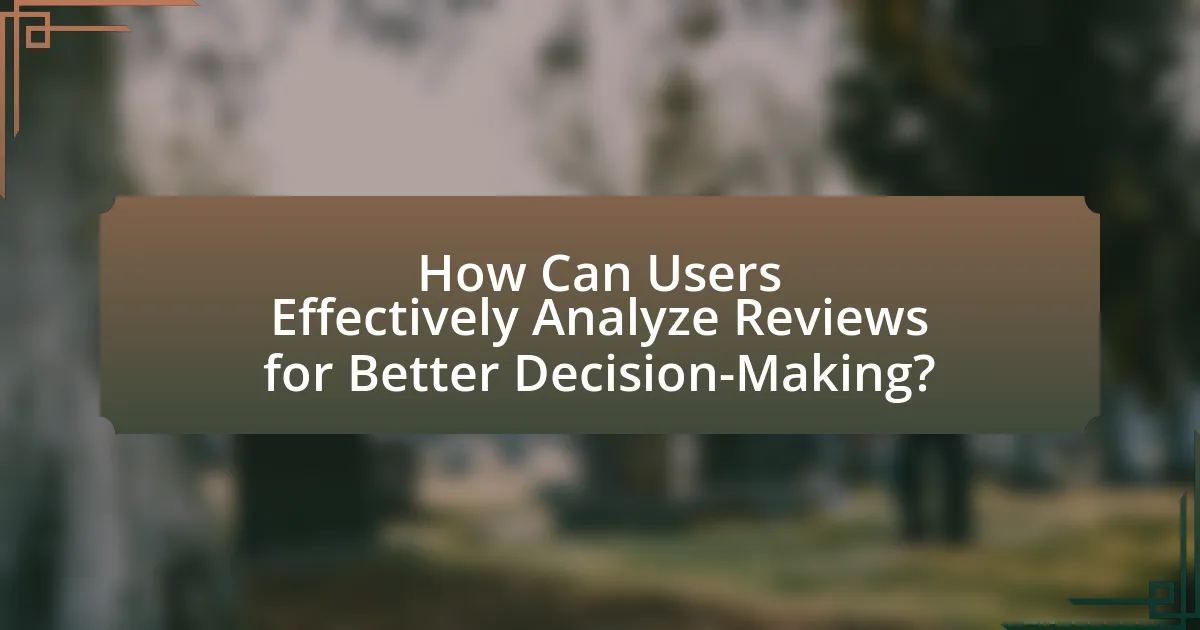 How Can Users Effectively Analyze Reviews for Better Decision-Making?