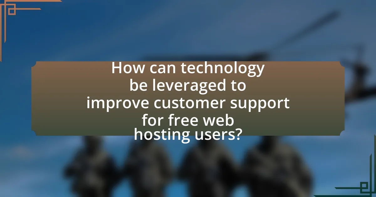 How can technology be leveraged to improve customer support for free web hosting users?