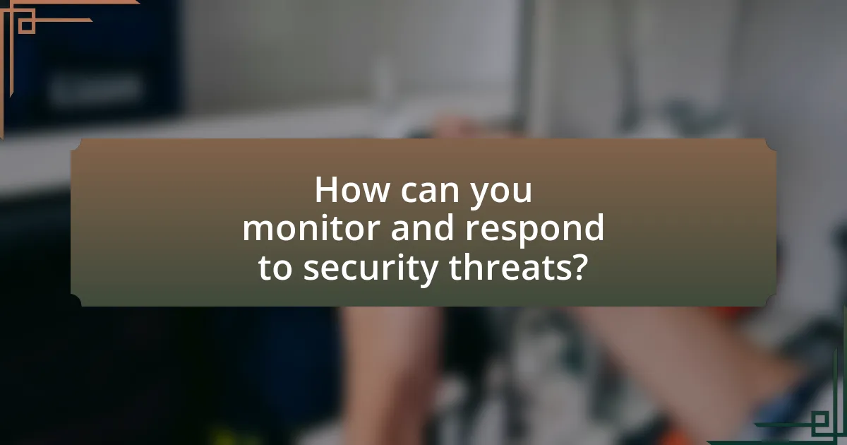 How can you monitor and respond to security threats?
