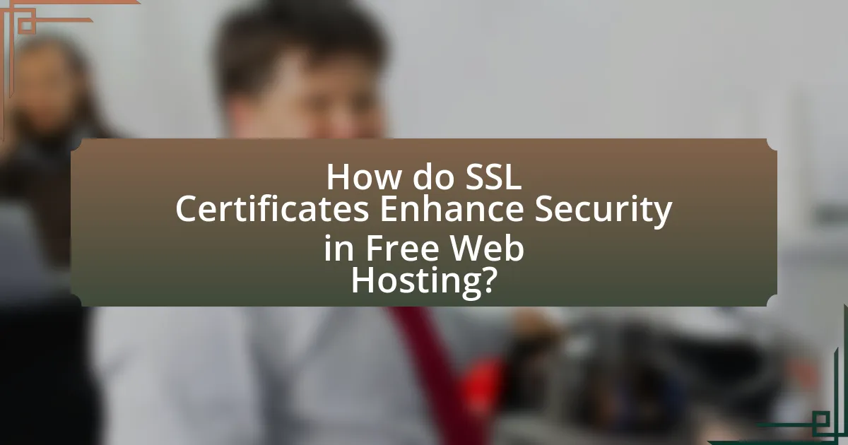 How do SSL Certificates Enhance Security in Free Web Hosting?