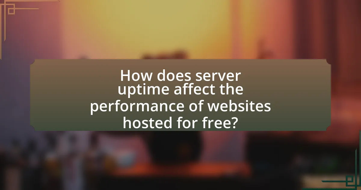 How does server uptime affect the performance of websites hosted for free?