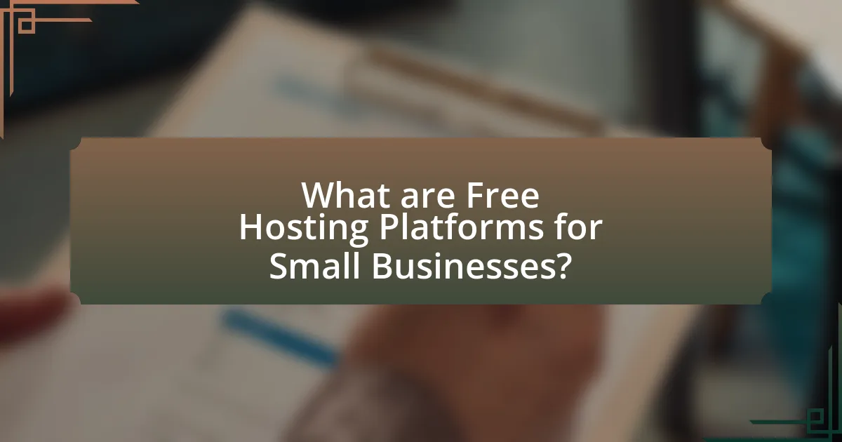 What are Free Hosting Platforms for Small Businesses?