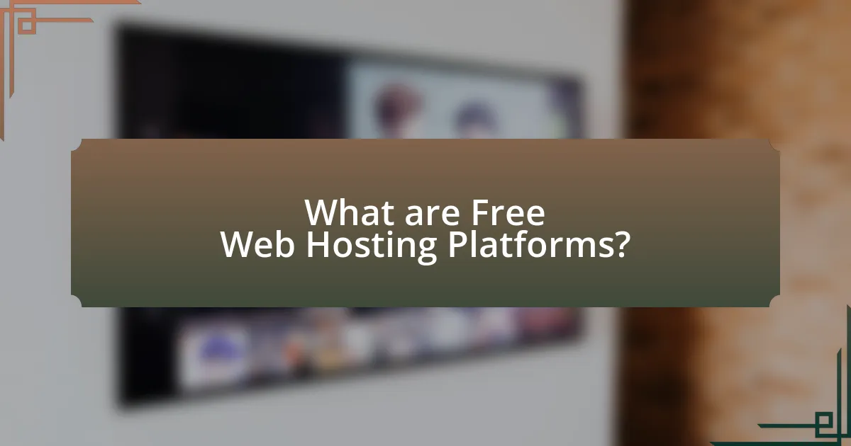What are Free Web Hosting Platforms?
