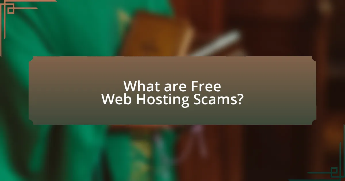 What are Free Web Hosting Scams?