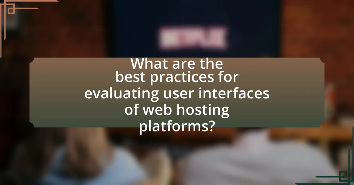 What are the best practices for evaluating user interfaces of web hosting platforms?