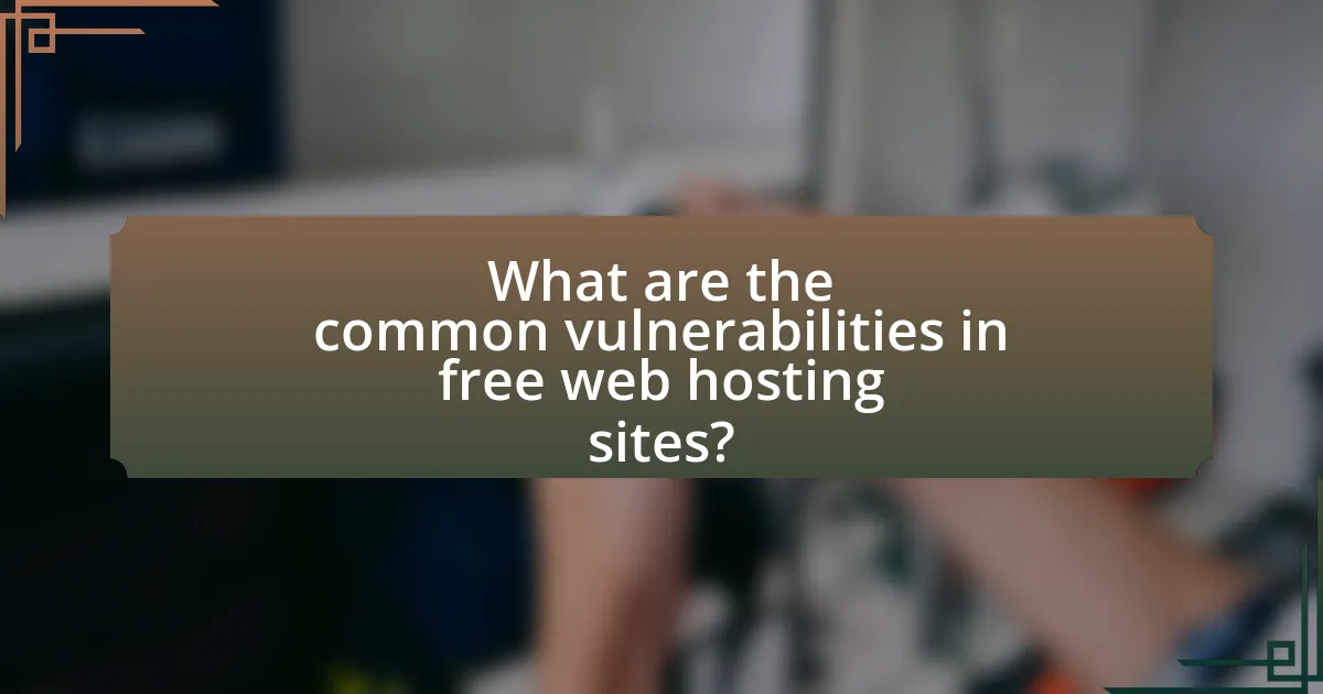 What are the common vulnerabilities in free web hosting sites?