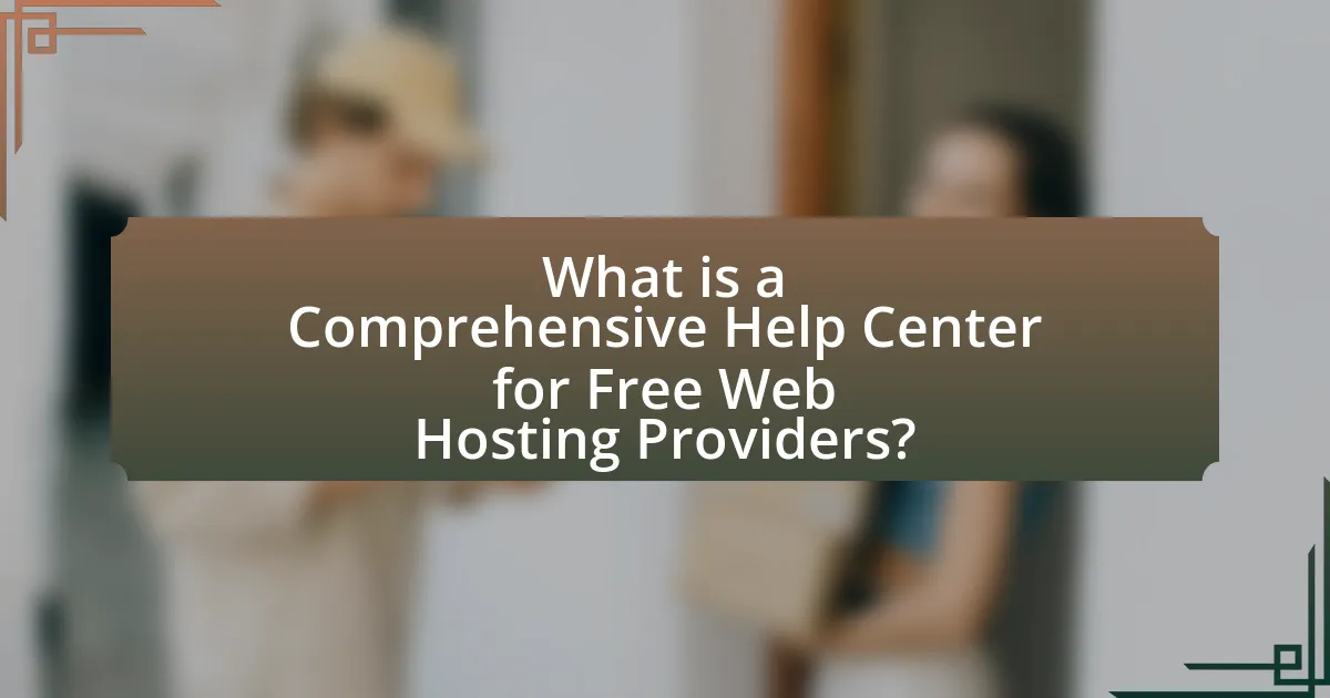 What is a Comprehensive Help Center for Free Web Hosting Providers?