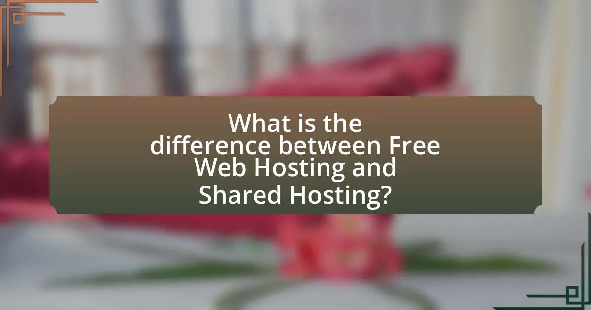 What is the difference between Free Web Hosting and Shared Hosting?