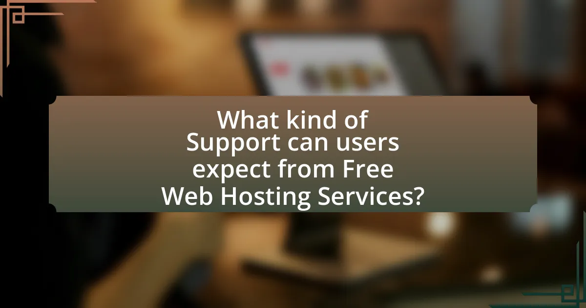 What kind of Support can users expect from Free Web Hosting Services?