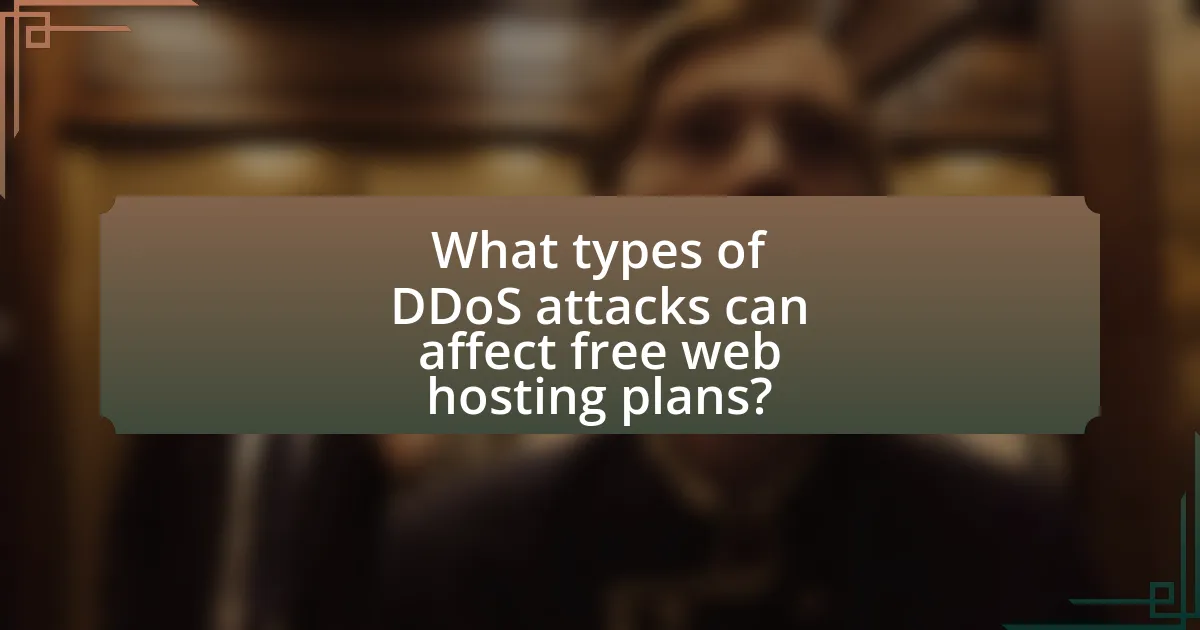 What types of DDoS attacks can affect free web hosting plans?